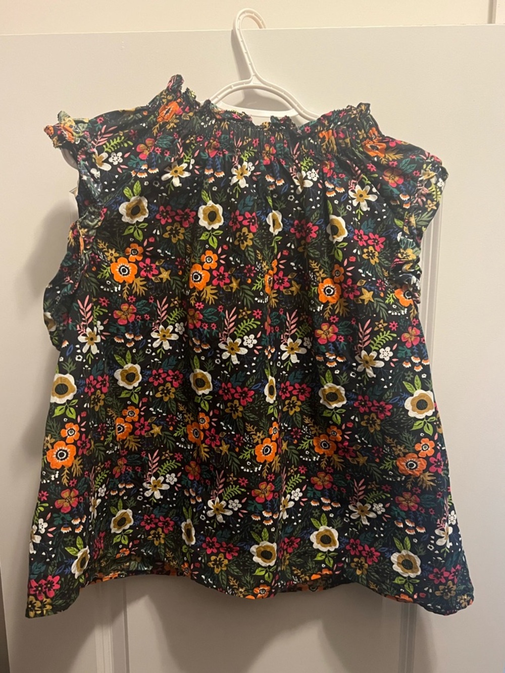THML Floral Smocked Neck Sleeveless Top